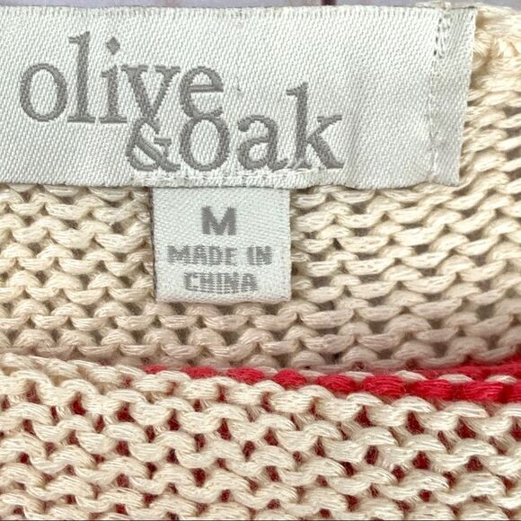 Olive & Oak Orange & Cream Knit Sweater Size Medium - Picture 4 of 4